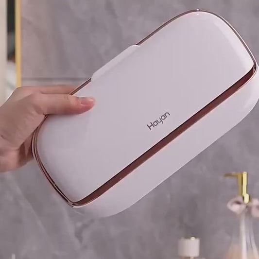 SMERA Wall-Mounted Soap Holder with Cover & Drain Tray